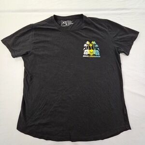 Petty Thoughts Skulls Palm Trees Black Short Sleeve Cotton T-Shirt Men's L